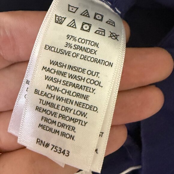 Artisan Ny Womens Navy Blue Shorts With Embroidered Trim Size 6 Cotton Blend New - Picture 5 of 6